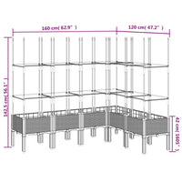 Fioriera Giardino con Graticcio Grigia 160x120x142,5 cm in PP 367966