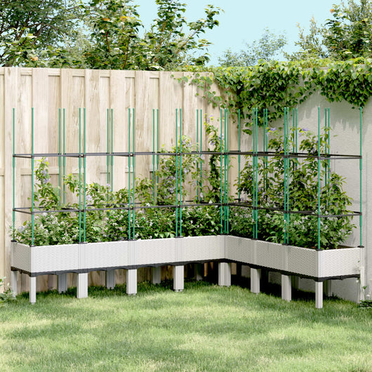 Fioriera da Giardino con Traliccio Bianco 200x160x142,5cm in PPcod mxl 91916