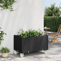 Fioriera da Giardino con Ruote Nera 80x50x54 cm in PP 367986