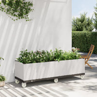 Fioriera da Giardino con Ruote Bianca 160x50x54 cm in PPcod mxl 115920