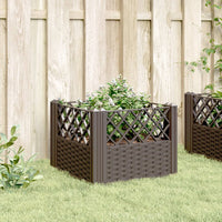 Fioriera da Giardino con Picchetti Marrone 43,5x43,5x43,5 cm PP 368006