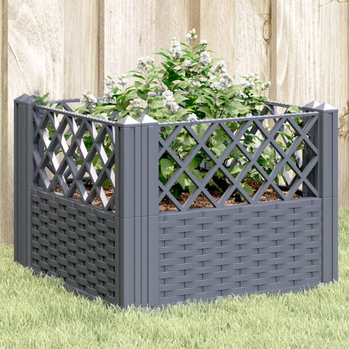 Fioriera Giardino Picchetti Grigio Blu 43,5x43,5x43,5 cm PP 368009