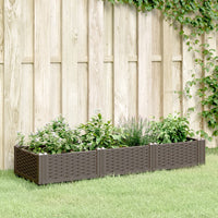 Fioriera da Giardino con Picchetti Marrone 125x40x28,5 cm PP 368011