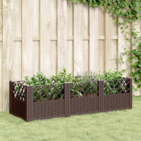 Fioriera da Giardino con Picchetti Marrone 123,5x43,5x43,5cm PP 368016