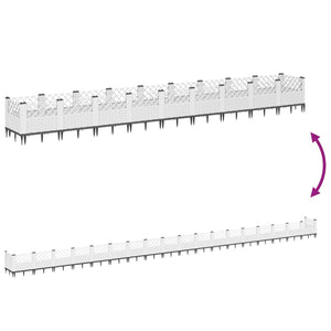 Fioriera da Giardino con Picchetti Bianca 363,5x43,5x43,5 cm PP 368030