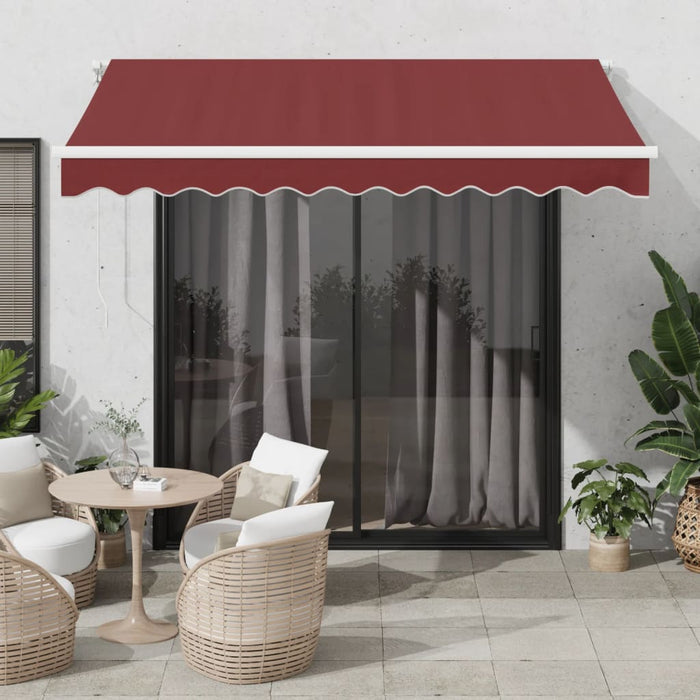 Tenda da Sole Retrattile Automatica con LED Bordò 300x250 cm 3214971