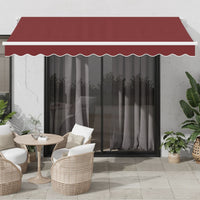 Tenda da Sole Retrattile Automatica con LED Bordò 350x250 cm 3214973