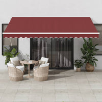 Tenda da Sole Retrattile Manuale con LED Bordò 450x300 cm 3214976