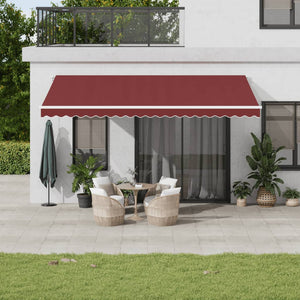 Tenda da Sole Retrattile Automatica con LED Bordò 500x300 cm 3214979