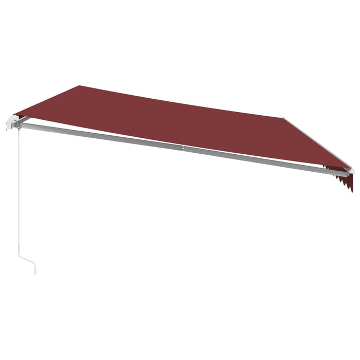 Tenda da Sole Retrattile Manuale con LED Bordò 600x300 cm 3214980