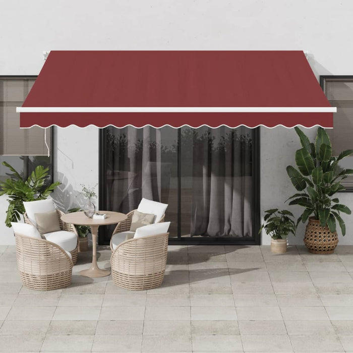 Tenda da Sole Retrattile Manuale Bordò 400x350 cm 3214982