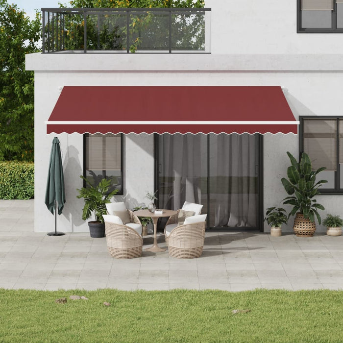 Tenda da Sole Retrattile Automatica con LED Bordò 500x350 cm 3214993