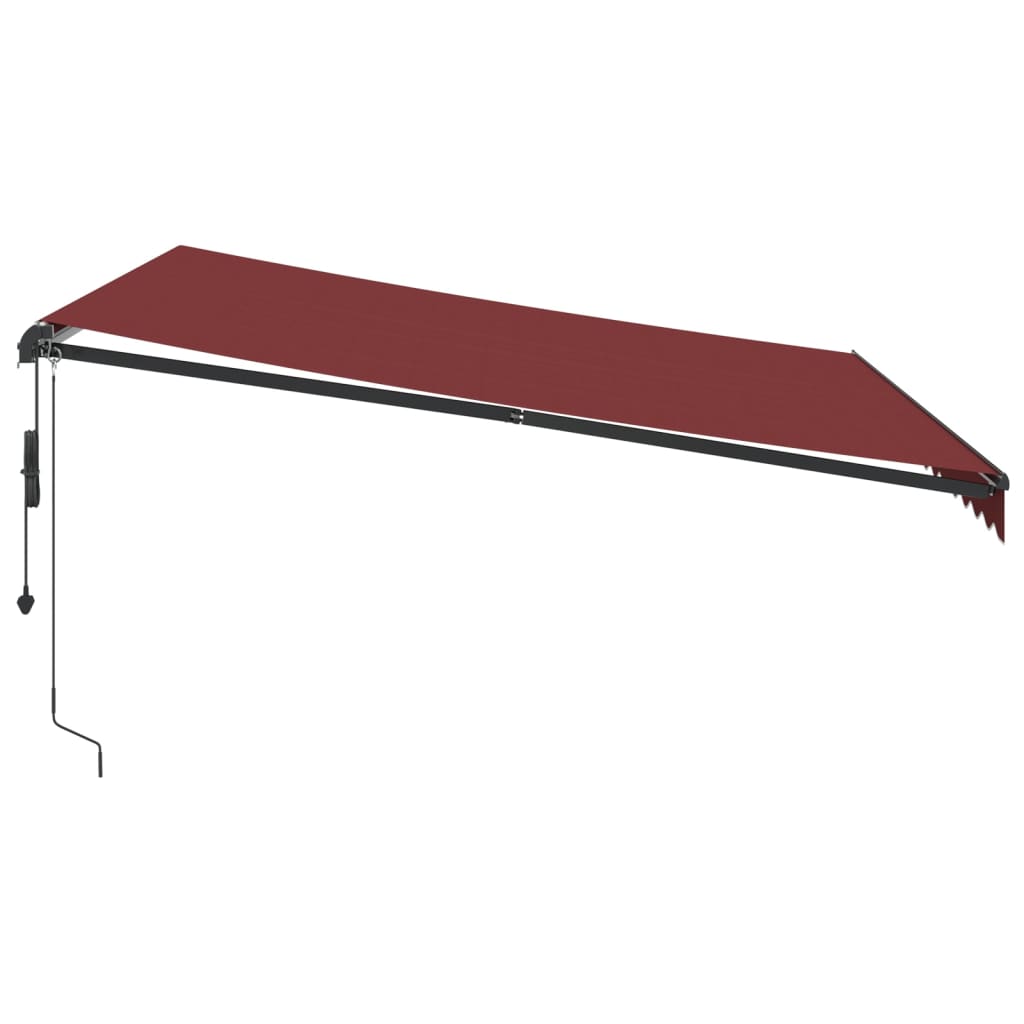 Tenda da Sole Retrattile Automatica con LED Bordò 400x350 cm 3215001