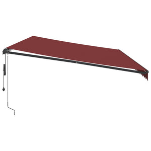 Tenda da Sole Retrattile Automatica con LED Bordò 600x350 cm 3215013