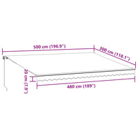 Tenda da Sole Retrattile Manuale Bordò 500x300 cm 3215223