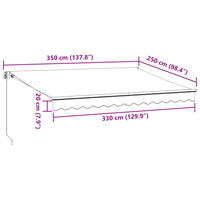 Tenda da Sole Retrattile Manuale Bordò 350x250 cm 3215226