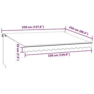 Tenda da Sole Retrattile Manuale Bordò 350x250 cm 3215226