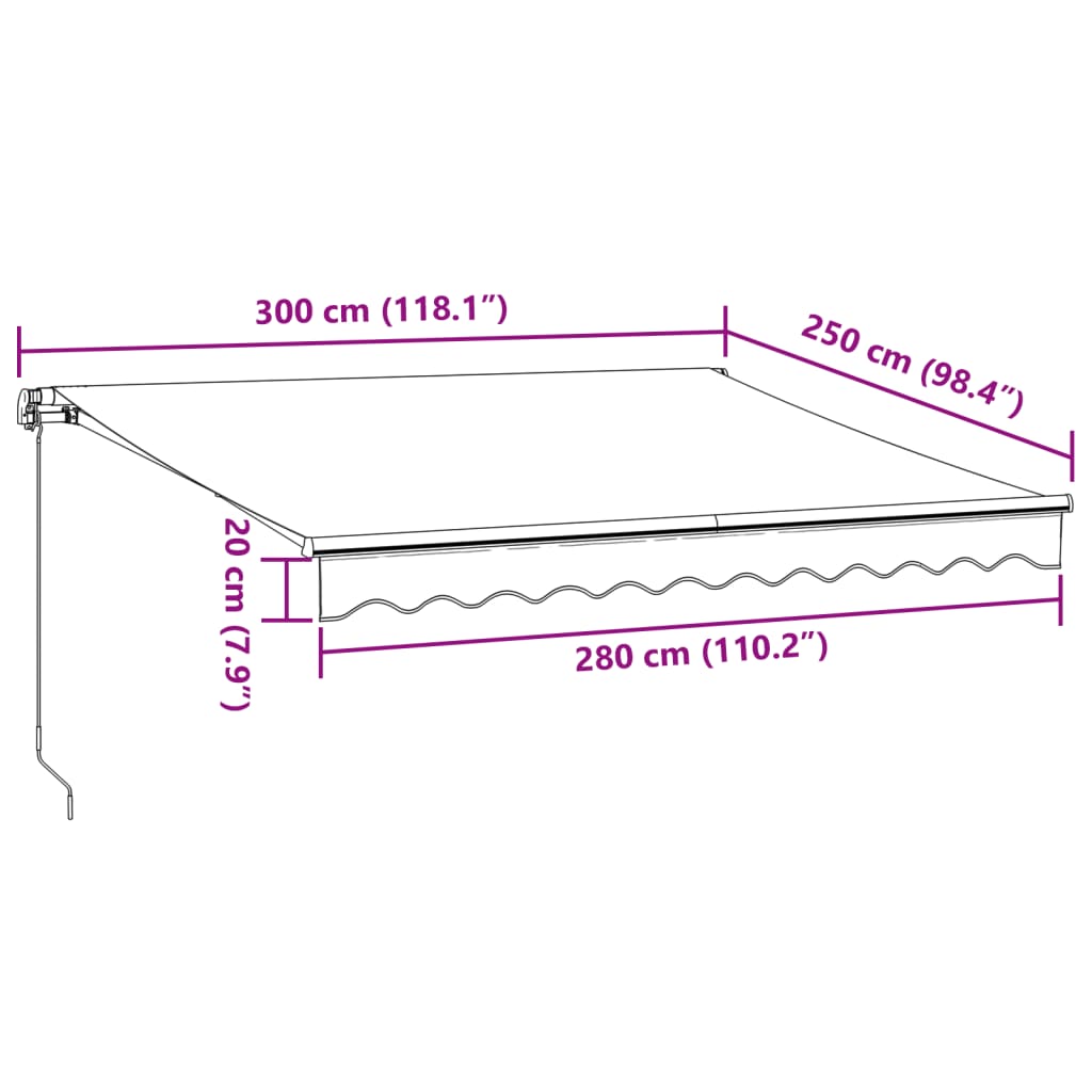 Tenda da Sole Retrattile Manuale Bordò 300x250 cm 3215228