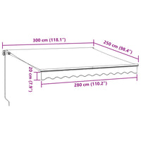 Tenda da Sole Retrattile Manuale Bordò 300x250 cm 3215228