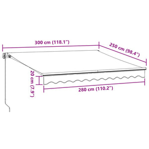 Tenda da Sole Retrattile Manuale Bordò 300x250 cm 3215228