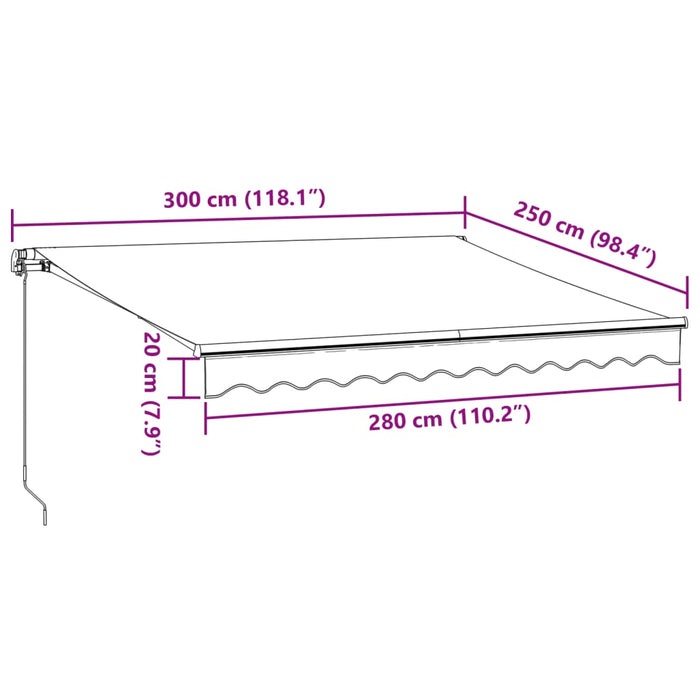 Tenda da Sole Retrattile Manuale Bordò 300x250 cm 3215228