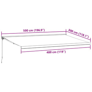 Tenda da Sole Retrattile Manuale Bordò 500x300 cm 3215317