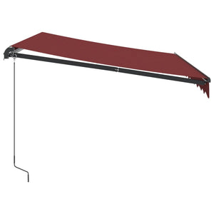 Tenda da Sole Retrattile Manuale con LED Bordò 300x250 cm 3215336