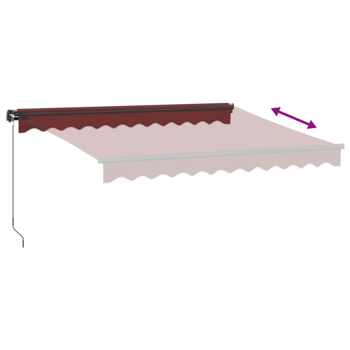 Tenda da Sole Retrattile Manuale con LED Bordò 300x250 cm 3215336