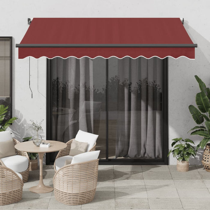 Tenda da Sole Retrattile Manuale con LED Bordò 300x250 cm 3215336