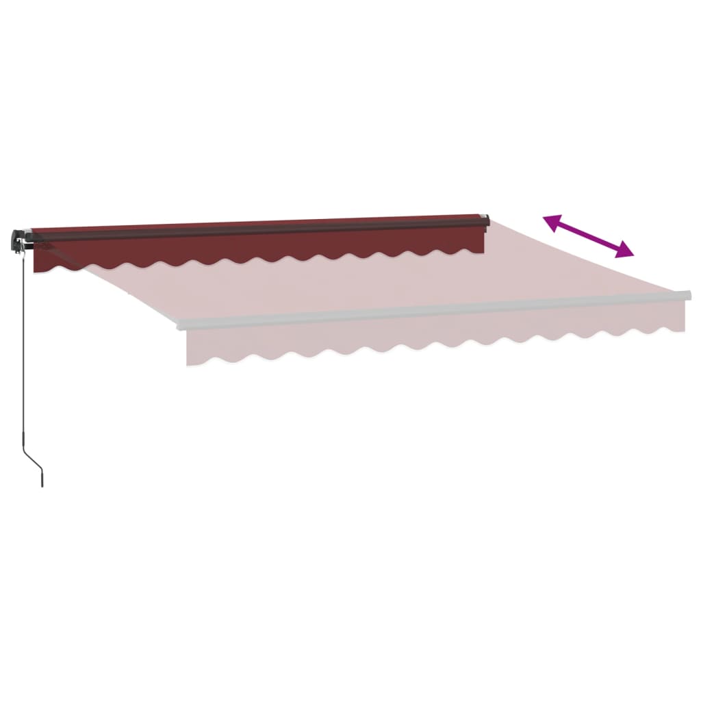 Tenda da Sole Retrattile Manuale con LED Bordò 350x250 cm 3215337