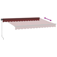 Tenda da Sole Retrattile Manuale con LED Bordò 350x250 cm 3215337