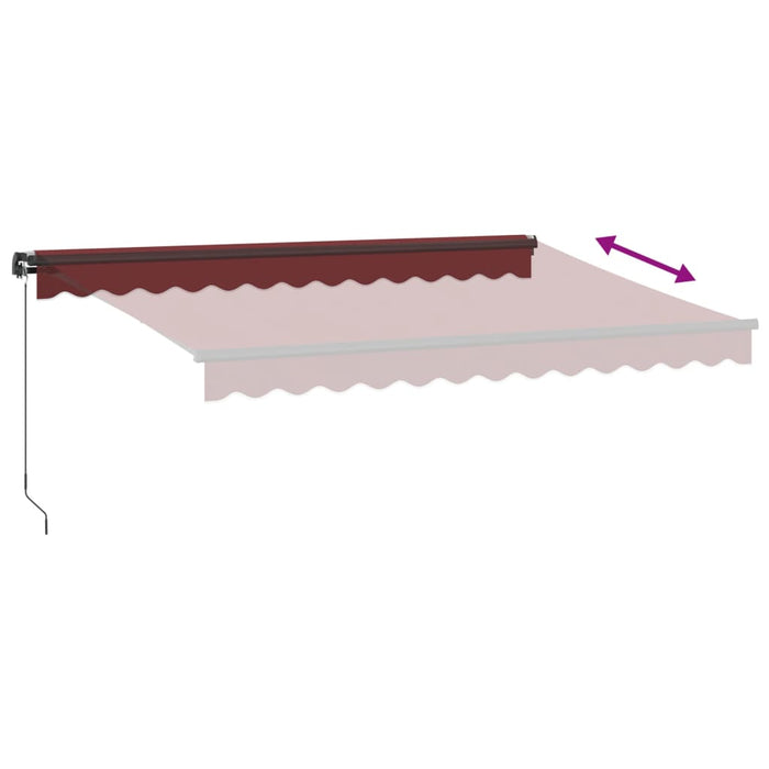 Tenda da Sole Retrattile Manuale con LED Bordò 350x250 cm 3215337