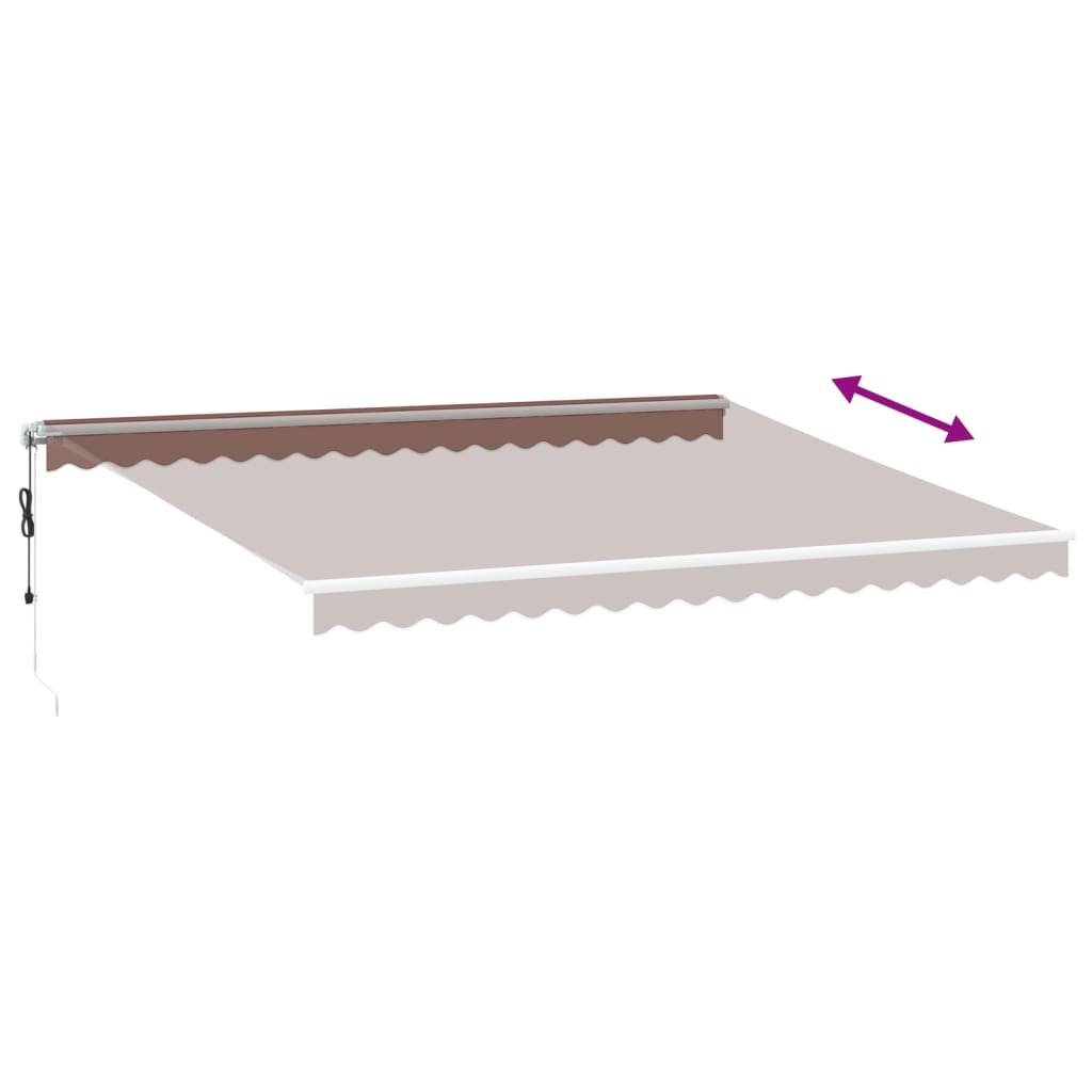 Tenda da Sole Retrattile Automatica con LED Marrone 450x300 cm 3215382