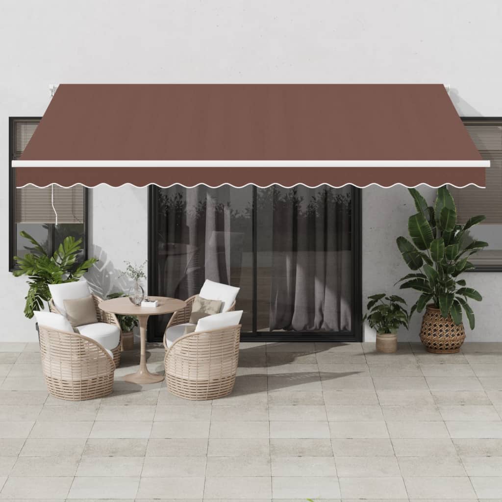 Tenda da Sole Retrattile Automatica con LED Marrone 450x300 cm 3215382