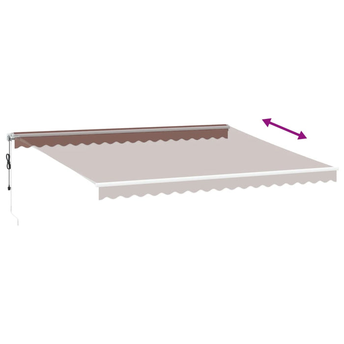 Tenda da Sole Retrattile Manuale con LED Marrone 500x300 cm 3215383