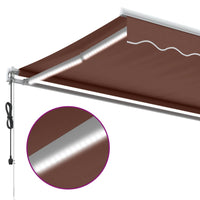 Tenda da Sole Retrattile Manuale con LED Marrone 500x300 cm 3215383