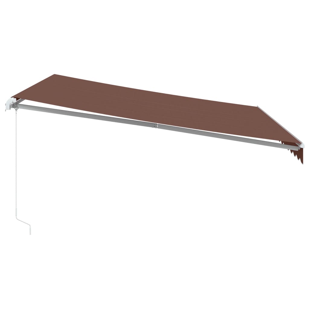 Tenda da Sole Retrattile Manuale con LED Marrone 400x350 cm 3215388