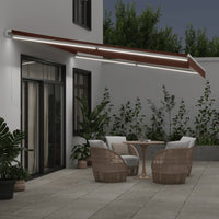 Tenda da Sole Retrattile Manuale con LED Marrone 450x350 cm 3215392