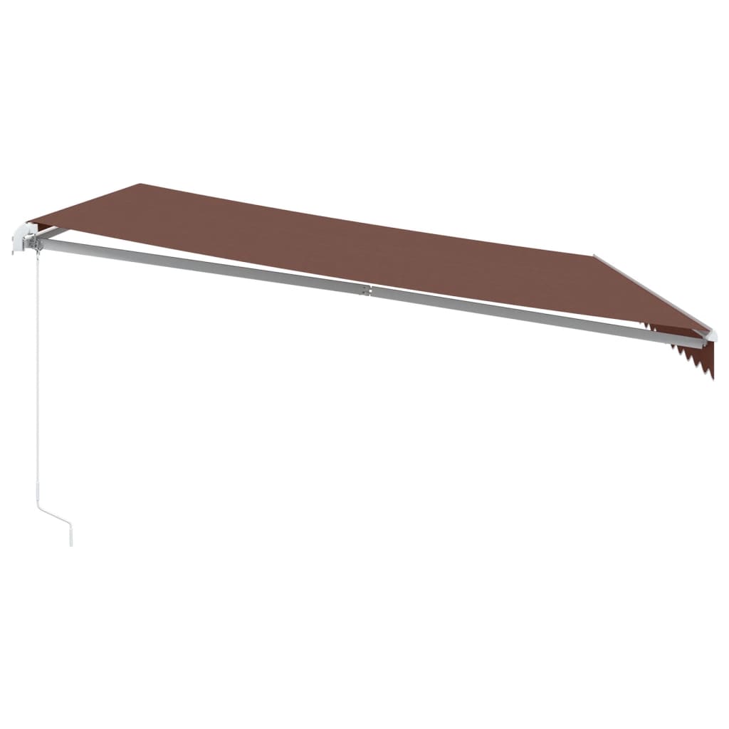 Tenda da Sole Retrattile Manuale con LED Marrone 450x350 cm 3215392