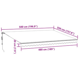 Tenda da Sole Retrattile Automatica Marrone 500x350 cm 3215397