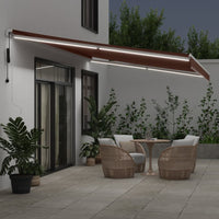 Tenda da Sole Retrattile Automatica con LED Marrone 600x350 cm 3215402