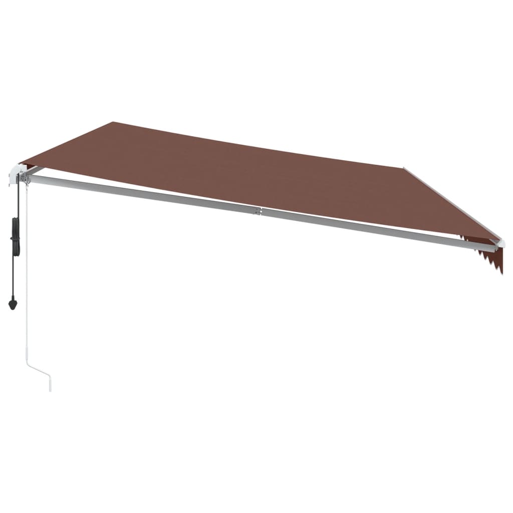 Tenda da Sole Retrattile Automatica con LED Marrone 600x350 cm 3215402