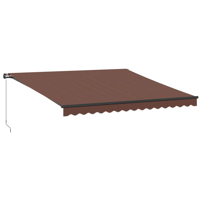 Tenda da Sole Retrattile Manuale con LED Marrone 400x350 cm 3215404