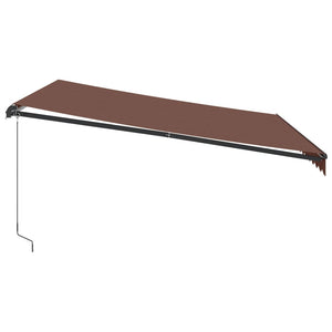 Tenda da Sole Retrattile Manuale con LED Marrone 400x350 cm 3215404