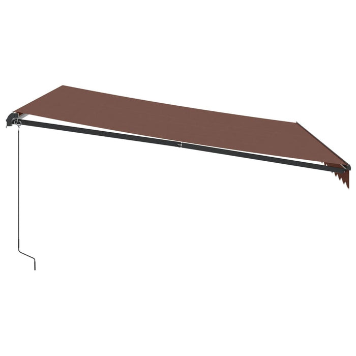 Tenda da Sole Retrattile Manuale con LED Marrone 400x350 cm 3215404