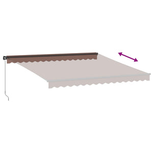 Tenda da Sole Retrattile Manuale con LED Marrone 400x350 cm 3215404