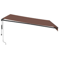 Tenda da Sole Retrattile Automatica con LED Marrone 400x350 cm 3215406