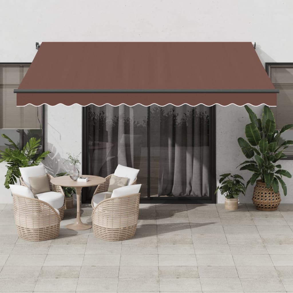 Tenda da Sole Retrattile Automatica con LED Marrone 400x350 cm 3215406