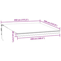 Tenda da Sole Retrattile Automatica Marrone 450x350 cm 3215409