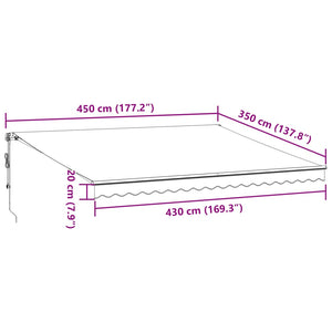 Tenda da Sole Retrattile Automatica Marrone 450x350 cm 3215409